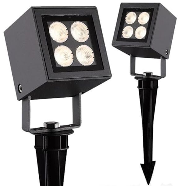 ISOLED LED Aussenstrahler Cube IP65, 4x2W CREE, anthrazit, warmweiß