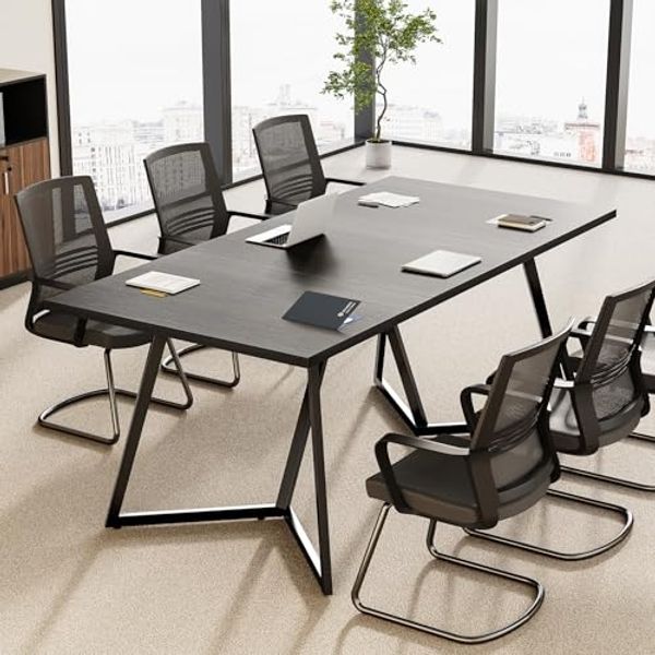 LITTLE TREE Konferenztisch (180 cm) für 8 Personen, Konferenzraumtisch mit Metallgestell