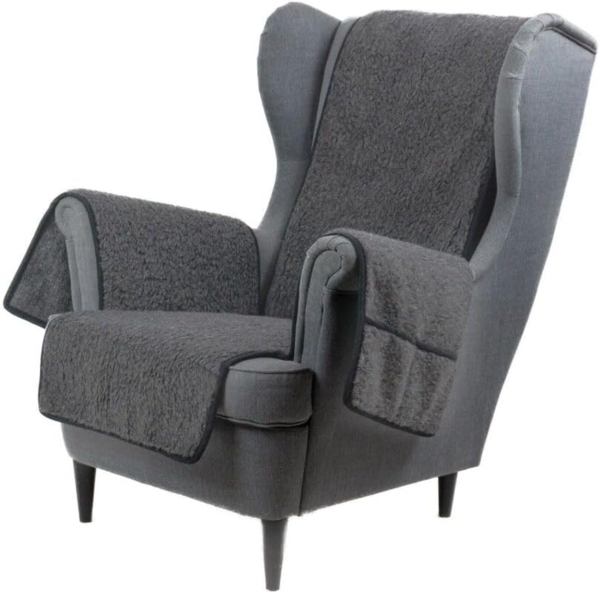 Sesselauflage Sesselschoner aus Merinowolle Felix Farbe: Anthrazit