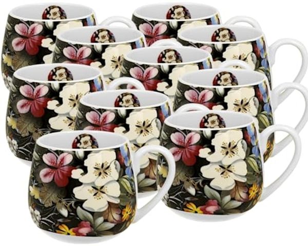 DUO ART GALLERY Fassbecher 430 ml BLACK New Bone China Porzellan