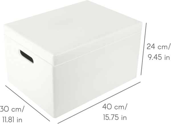 Creative Deco Holzkiste mit Deckel XXL groß 40x30x24 cm Erinnerungsbox Baby Holzbox, mit Griffen, Scharnieren Bild 3