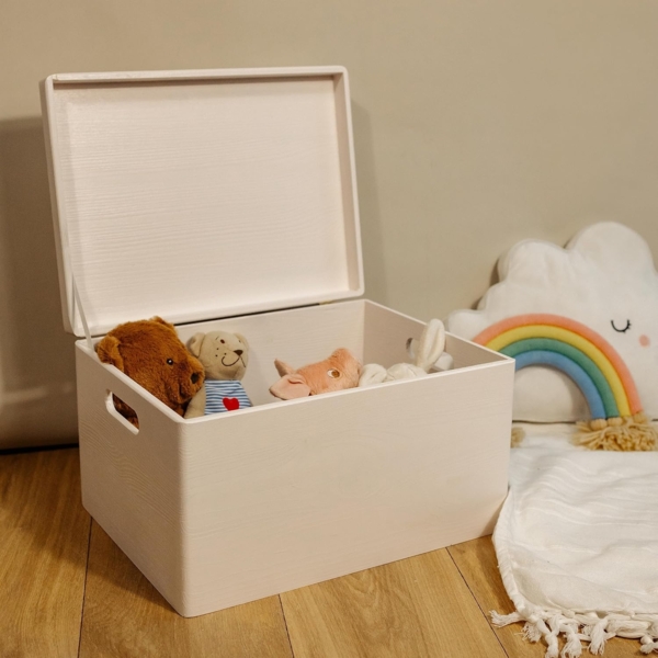 Creative Deco Holzkiste mit Deckel XXL groß 40x30x24 cm Erinnerungsbox Baby Holzbox, mit Griffen, Scharnieren Bild 6