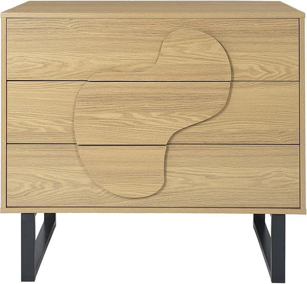 HOME DECO FACTORY, HD0430, Moderne Calypso-Kommode, Elegantes und praktisches Design, optimierter Stauraum mit geräumigen Schubladen, braun schwarz, 90 x 79 x 49 cm