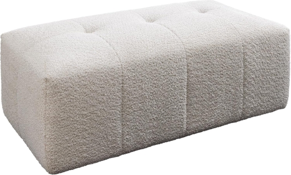 riess-ambiente Fußhocker ROYAL 120cm champagner beige - Bouclé, Federkern, Ziersteppung (Einzelartikel, 1 St), gepolsterter Sitzhocker - ideal für Ankleide, Garderobe & Wohnzimmer