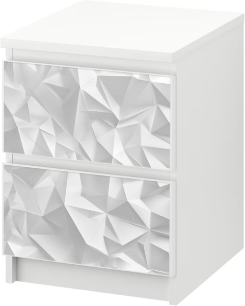 Sunnywall Möbelfolie passend für IKEA Malm Kommode Schrankfolie Aufkleber mit Origami Motiv, blasenfreie selbstklebende Folie (SCHRANK NICHT INKLUSIVE)