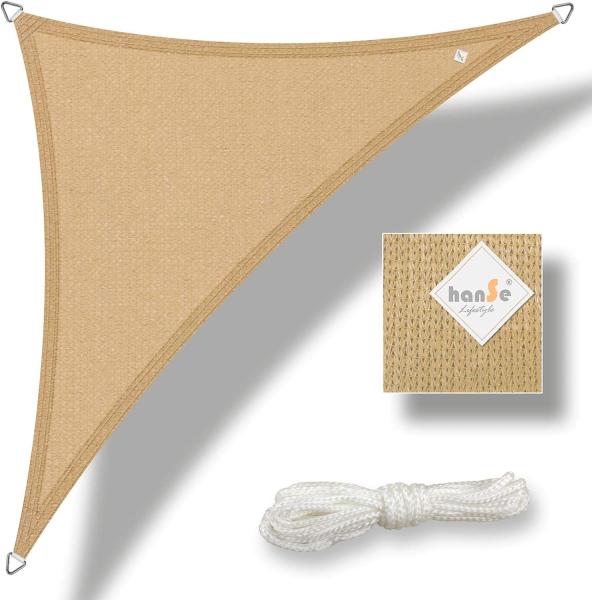 hanSe® Marken Sonnensegel Dreieck 3x3x3 m Sand