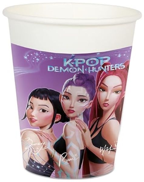 Procos Becher KPOP Demon Hunters - 8 Pappbecher - ca. 200 ml, 8-tlg, Papier