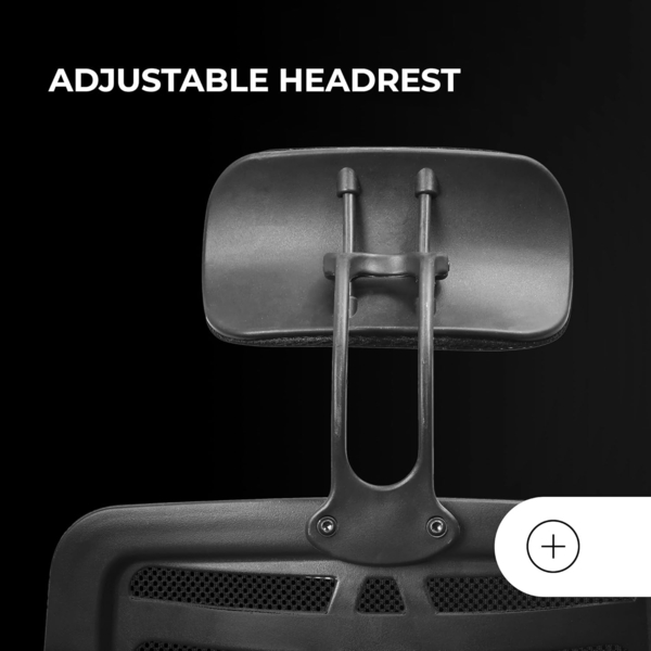 Mars Gaming MGC-ERGOB, Ergonomischer Gaming-Stuhl, Atmungsaktive Netz-Sitzfläche und Rückenlehne, Verstellbare Kopfstütze, Höhenverstellbar 110.5 und 120.5cm, Wippsystem von 3° bis 18°, Schwarz Bild 5