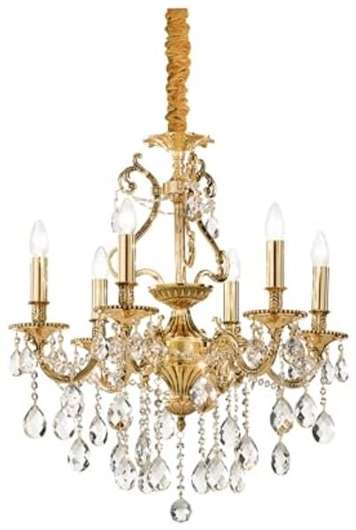 Ideal Lux Kronleuchter Ideal Lux Gioconda SP6 Kronleuchter 6-flammig, Gold, Ø: 62 cm, LED wechselbar, Hängeleuchte