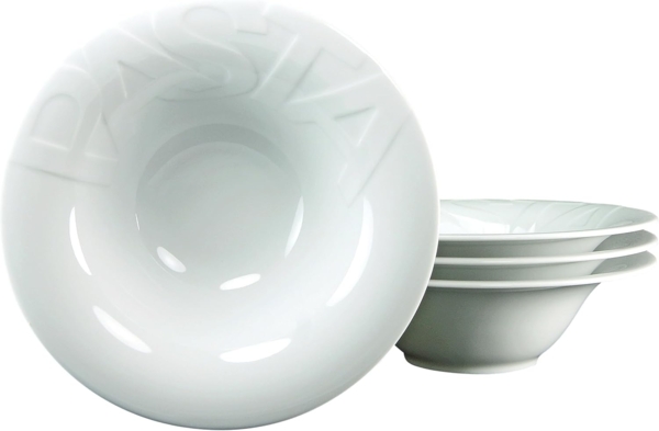 CreaTable 16580 Pastateller Gourmet, Ø 30 cm, rund, Porzellan, weiß (4er Pack)