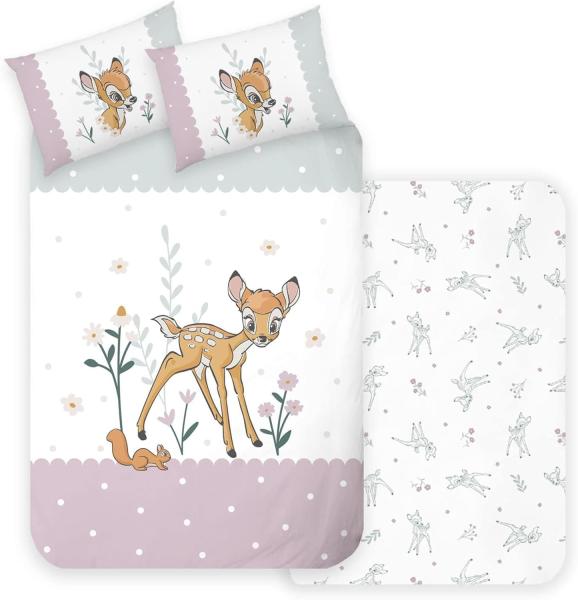 Bambi Flower Baby / Kleinkind Bettwäsche Linon / Renforcé