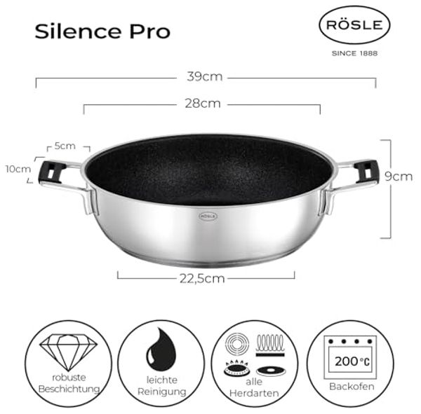 RÖSLE 'Silence Pro' Servierpfanne mit 'ProResist' Deckel, Ø 28 cm Bild 2