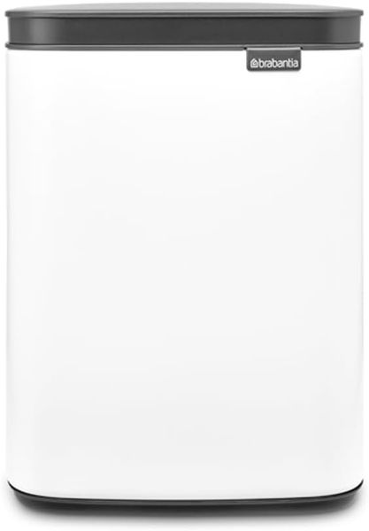 Brabantia Bo Waste Bin 4 l Rechteckig Stahl Schwarz Weiß Stahl Manuell