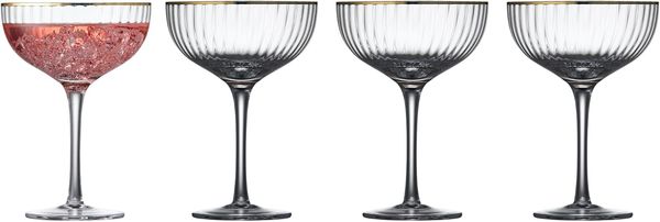 Lyngby Glas Palermo Cocktail glass 31 cl Gold 4 pcs.