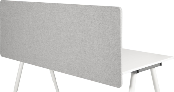 hjh OFFICE Akustik Trennwand Schreibtisch FLEXMIUT D 62x160 cm Stoff Hellgrau Sichtschutz Tischtrennwand 891009