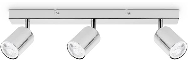 Dehobo LED Deckenstrahler Schwenkbar 350° - Deckenstrahler 3 Flammig Deckenleuchte GU10 - Deckenleuchte Strahler Chrom - Deckenlampe GU10 Spot für Küche Wohnzimmer Schlafzimmer, Nein GU10 Leuchtmittel