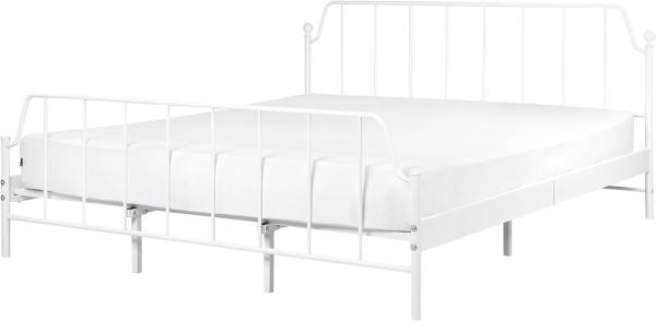 Beliani 'Mauressac' Metallbett ink. Lattenrost, Metall weiß, 180x200 cm