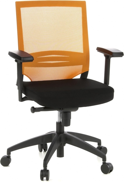 hjh OFFICE Profi Bürostuhl PORTO BASE Stoff Schwarz / Orange