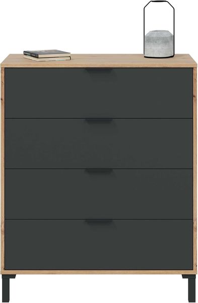 Habitdesign Kommode, Melamin Holz Aluminium, Mediano Bild 2