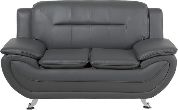 2-Sitzer Sofa Kunstleder grau LEIRA