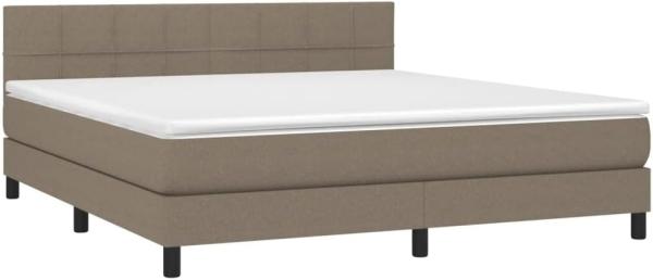 vidaXL Boxspringbett mit Matratze Taupe 180x200 cm Stoff 3140077