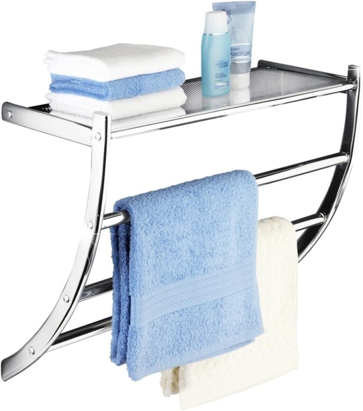 WENKO PESCARA Badregal, Chrom, mit Handtuchhalter