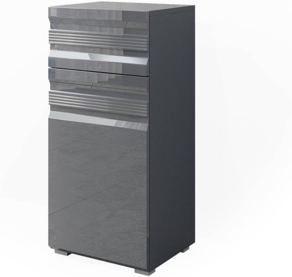 Vicco 'Freddy' Midischrank, Spanplatte, Hochglanz, 36,4 x 79 x 31 cm, Anthrazit