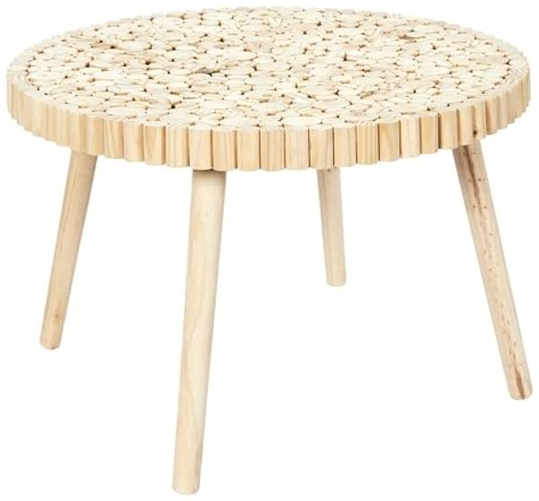 HOME DECO FACTORY Couchtisch, rund, Durchmesser 60 cm, Holzwerkstoff, braun, 60 x 40 x 60