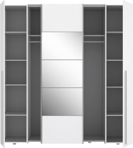 Forte 'Narago' Kleiderschrank, Holzwerkstoff weiß, 200,1 x 210 x 61,2 cm, mit Spiegel Bild 5