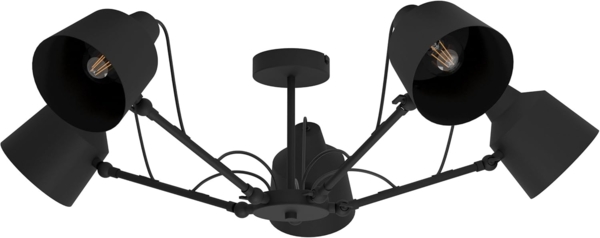 Eglo 99667 Deckenleuchte BASURTU schwarz H:27 Ø:105cm dimmbar