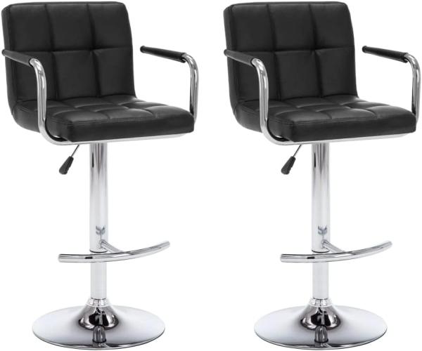 vidaXL Barhocker 2 Stk. Schwarz Kunstleder [323624]