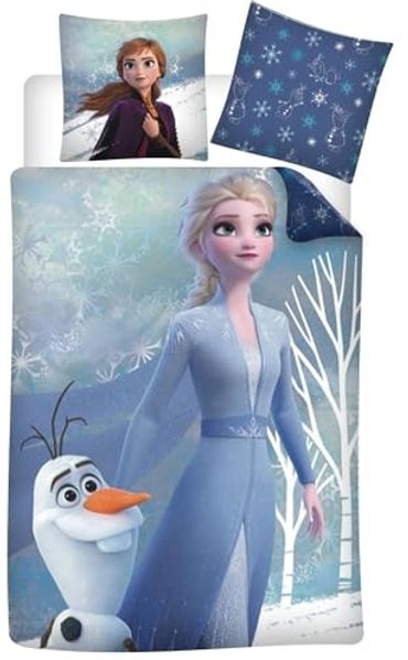 Disney Eiskönigin Elsa Anna Olaf Flanell Bettwäsche Set 135x200 cm