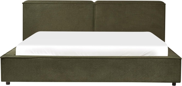 Bett mit Lattenrost LINARDS 180 x 200 cm Bouclé Dunkelgrün Bild 4