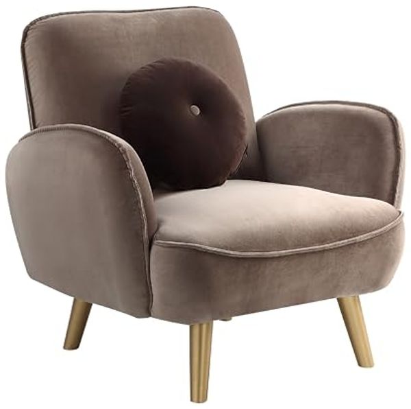 ATLANTIC home collection Sessel Ben, mit Welleunterfederung, inkl. Dekokissen und goldene Massivholzfüße