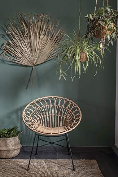 Vintagehaus Gartensessel Esszimmerstuhl Hacienda PE-Rattan Peacock In/Outdoor Black/Natur