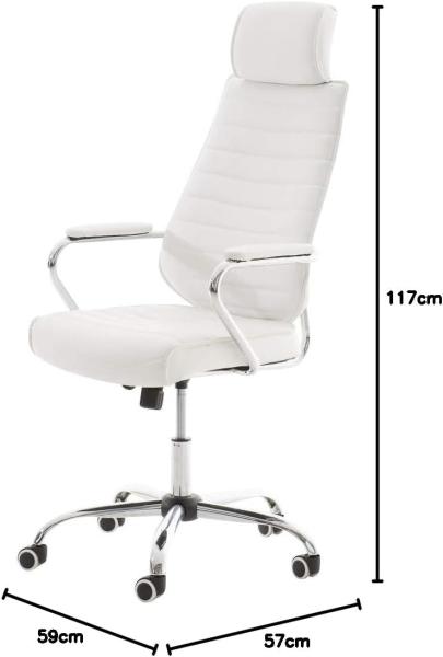 CLP 'Rako V2' Bürostuhl mit Wippfunktion, Kunstleder weiß, max. 120 kg Bild 2