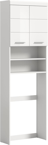 furnling Waschmaschinenumbauschrank Scott 2 offene Fächer, 2 Türen, platzsparend, Badmöbel, Badschrank, Umbau