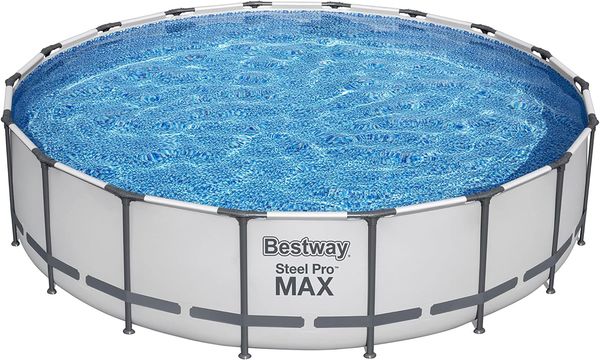 Bestway Steel Pro MAX Frame Pool Komplett-Set mit Filterpumpe Ø 549 x 122 cm, lichtgrau, rund Bild 10