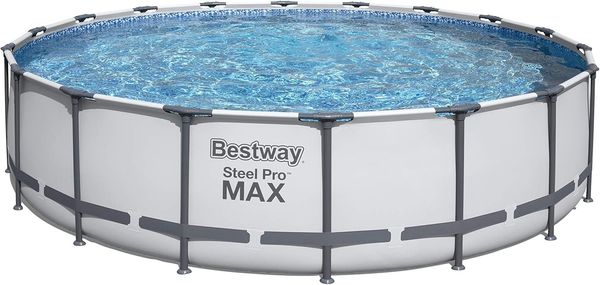 Bestway Steel Pro MAX Frame Pool Komplett-Set mit Filterpumpe Ø 549 x 122 cm, lichtgrau, rund Bild 12