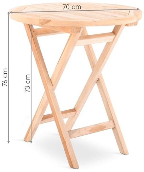 Raburg Gartentisch Esstisch, Teakholz, wetterfestes Teak, rund, Tina, 70 cm Ø, 76 cm hoch, langlebig, leicht & robust, UV-beständig & pflegeleicht Bild 3