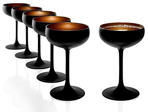 Stölzle Lausitz ELEMENTS Sektschale Schwarz-Bronze 6er Set