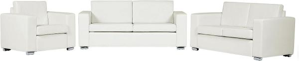 Sofa Set Leder weiß 6-Sitzer HELSINKI
