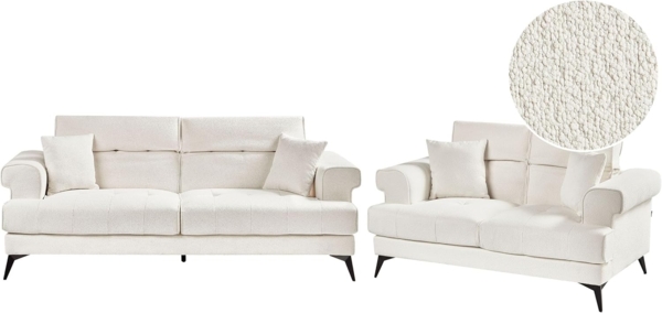 Sofa Set 5-Sitzer SKIVE Bouclé Weiß