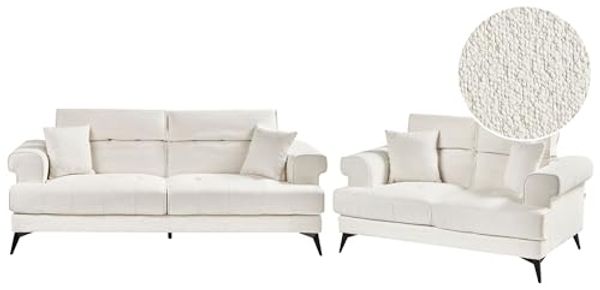 Sofa Set 5-Sitzer SKIVE Bouclé Weiß