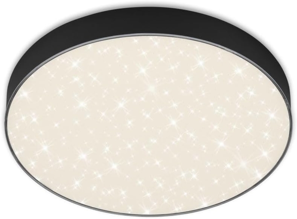 Briloner LED Deckenleuchte Flame Star schwarz Ø 28,7 cm mit Sternenhimmel