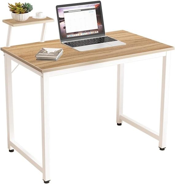 sogesfurniture Computertisch 100cm Schreibtisch Arbeitstisch Bürotisch PC Laptop Tisch Esstisch für Zuhause Büro Schlafzimmer, Einfache Montage, Eiche WK-JK100-OK-BH