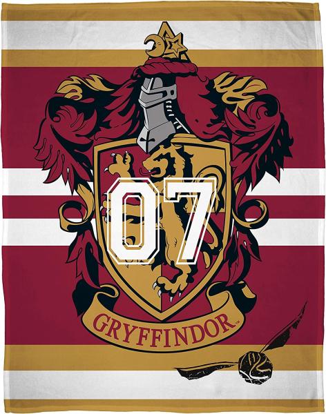 Harry Potter Kuscheldecke für Kinder und Teenager mit Gryffindor Wappen Große Tagesdecke 160x200 cm