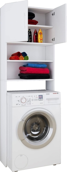 VCM Badmöbel Waschmaschinenschrank Jutas 911986 Weiß B. 64 x H. 190 x T. 25 cm