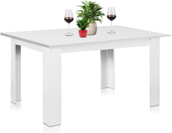 Shally Dogan Ausziehbarer Esstisch weiß von 90x60 cm bis 120x60 cm, modernes Design, ausziehbar, platzsparend, ideal für Esszimmer, Wohnzimmer, Küche, Möbel (Eschenholz)