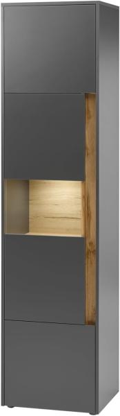 Aktenschrank Center in grau matt und Eiche Wotan 50 x 200 cm